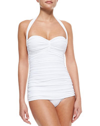 Norma Kamali Bill Ruched One Piece Swimsuit