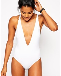 Asos Collection Tall Braid Back Plunge Swimsuit