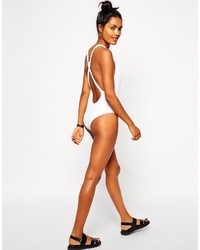 Asos Collection Tall Braid Back Plunge Swimsuit