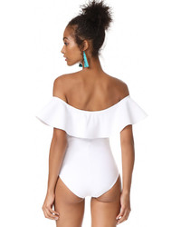 Karla Colletto Off Shoulder Flounce Swimsuit