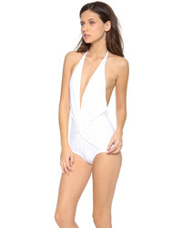 Karla Colletto Plunge Back One Piece Swimsuit
