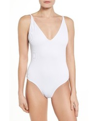 Topshop Plunge Wide Rib One Piece Swimsuit