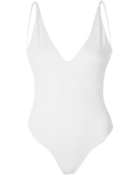 Topshop Ribbed Plunge Swimsuit