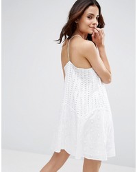 Asos Broderie Sundress With Strappy Back