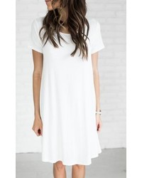 Ily Couture Jersey Swing Dress White