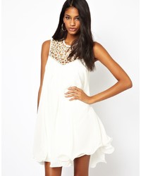 Lipsy Vip Trapeze Swing Dress With Cage Neck