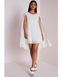 Missguided Cape Overlay Swing Dress White