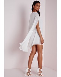 Missguided Cape Overlay Swing Dress White
