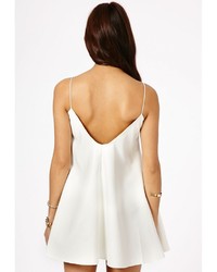 Missguided Nimesa Faux Leather Strappy Swing Dress In White