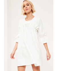 Missguided White Frill Detail Swing Dress