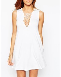 Asos Petite Sleeveless Swing Dress With Tie Front