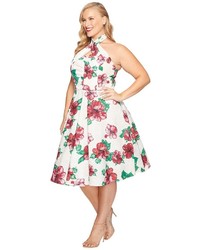 Unique Vintage Plus Size Halter Flora Swing Dress Dress