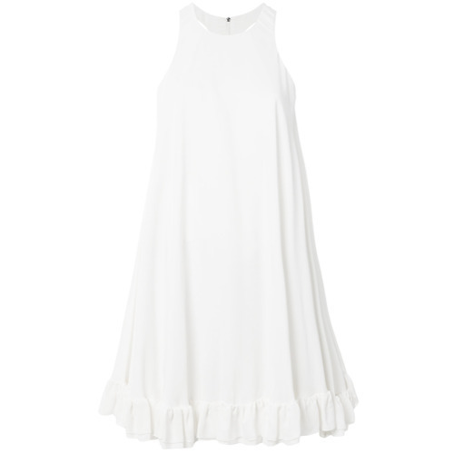 sleeveless white swing dress