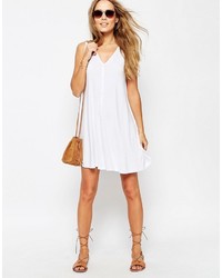 Asos Sleeveless Swing Dress With Button Front