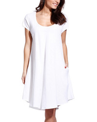 White Linen Swing Dress Plus Too