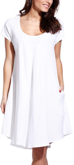 White Linen Swing Dress Plus Too, $145 | Zulily | Lookastic