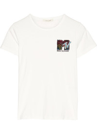 Marc Jacobs Appliqud Cotton Jersey T Shirt White