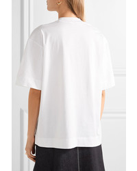 Marni Appliqud Stretch Cotton Jersey T Shirt White