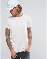 Asos T Shirt With Roll Sleeve In Off White