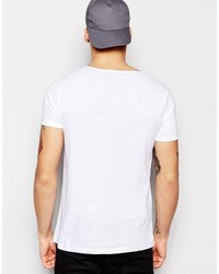 Asos Brand T Shirt With Boat Neck In White