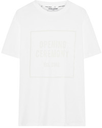 Opening Ceremony Burnout Cotton Blend Jersey T Shirt White