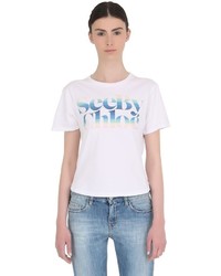 See by Chloe Butterflies Logo Cotton Jersey T Shirt