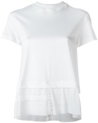 Carven Pleated Sheer Detailing T Shirt