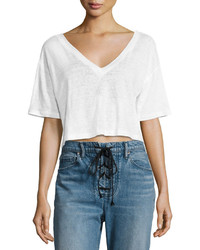 A.L.C. Connor Cropped Boxy Linen Tee