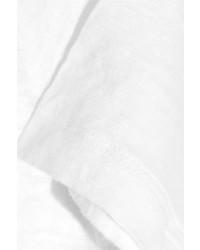 IRO Jain Asymmetric Slub Linen Jersey T Shirt White
