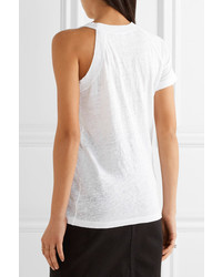 IRO Jain Asymmetric Slub Linen Jersey T Shirt White