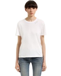 Saint Laurent Je Taime Cotton Jersey T Shirt