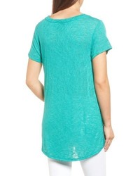 Bobeau Jessica Twist Hem Slub Tee