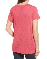 Bobeau Jessica Twist Hem Slub Tee