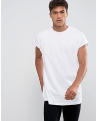 Asos Longline T Shirt In Oversized Fit In White