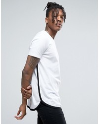 Asos Longline T Shirt With Bound Side Seam And Curved Hem