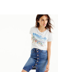 J.Crew Marcel Georgetm For Beach Watercolor T Shirt In Vintage Cotton
