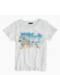 J.Crew Marcel Georgetm For Beach Watercolor T Shirt In Vintage Cotton
