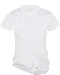 MARQUES ALMEIDA Marques Almeida Asymmetric Gathered Cotton Jersey T Shirt White