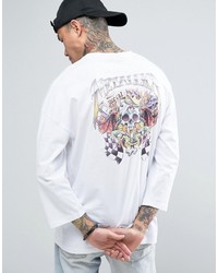Asos Metallica Dropped Shoulder Oversized Band T Shirt With 34 Sleeve