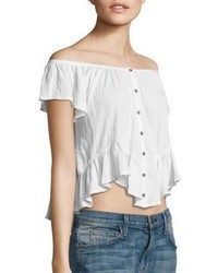 Free People Mint Julep Off The Shoulder Tee