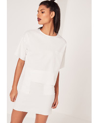 Missguided Pocket Front T Shirt White