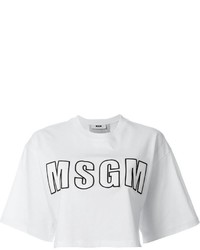 MSGM Cropped Logo T Shirt