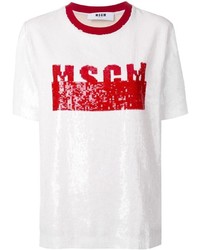 MSGM Sequinned Logo T Shirt