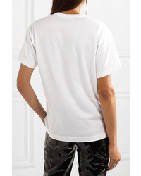 Acne Studios Nash Face Appliqud Cotton Jersey T Shirt White