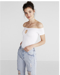 Express Off The Shoulder Keyhole Tee