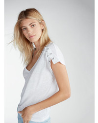Express One Eleven Lace Up Shoulder Tee