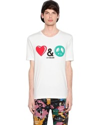 Love Moschino Peace Love Cotton Jersey T Shirt