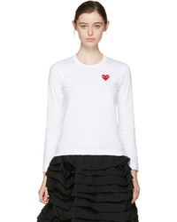 Comme des Garcons Play White Heart Patch T Shirt