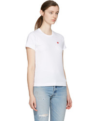 Comme des Garcons Play White Small Heart T Shirt