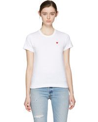 Comme des Garcons Play White Small Heart T Shirt